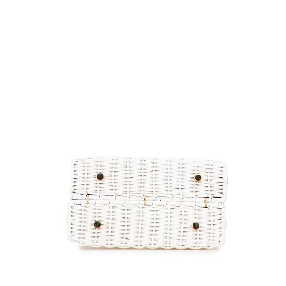 Pre Loved ferragamo Wicker TopHandle Handbag Women White Handbags - Picture 3 of 8